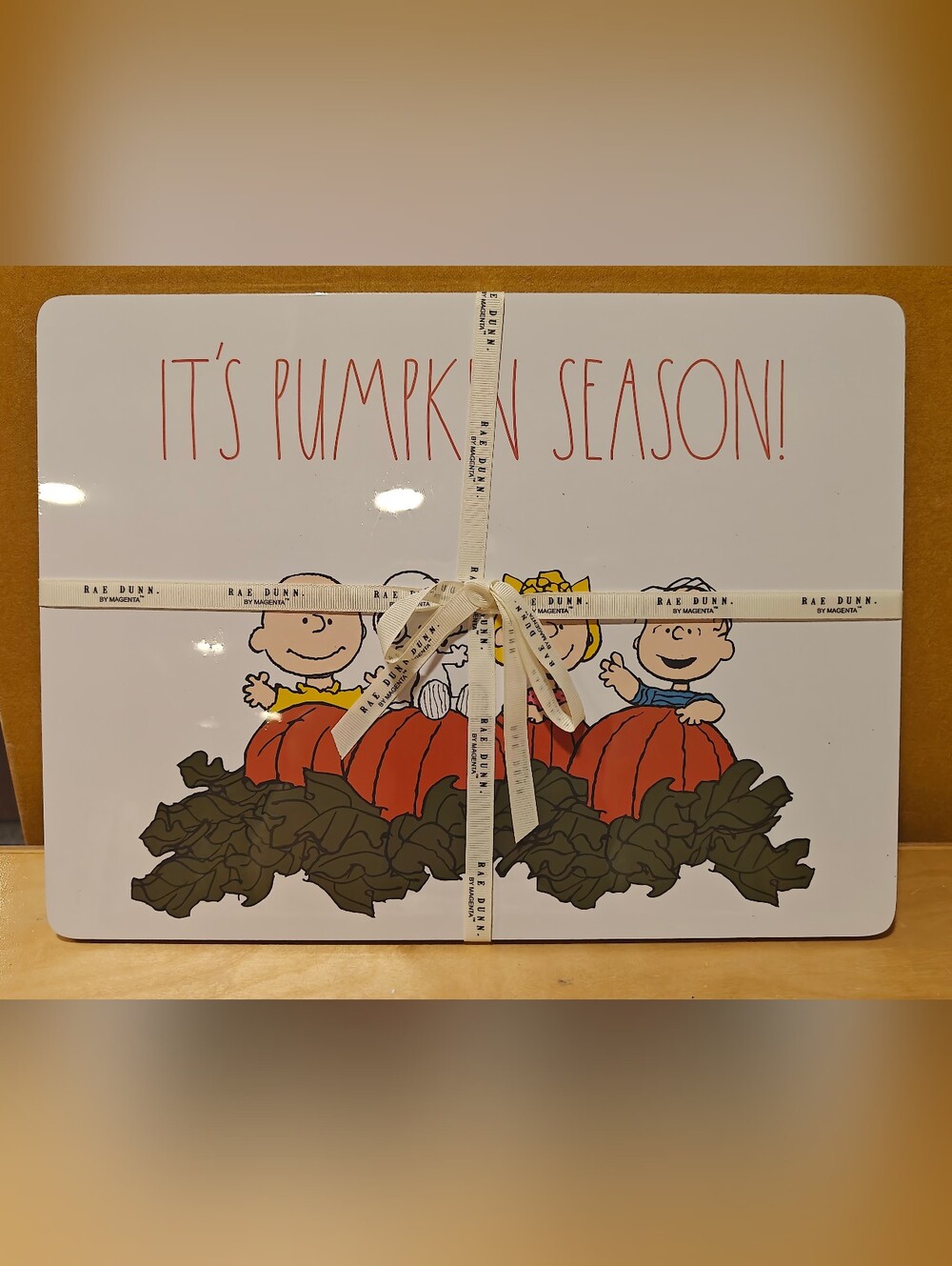 Rae Dunn Set Of 4 Snoopy Placemats New Halloween Fall Cork Pumpkin
